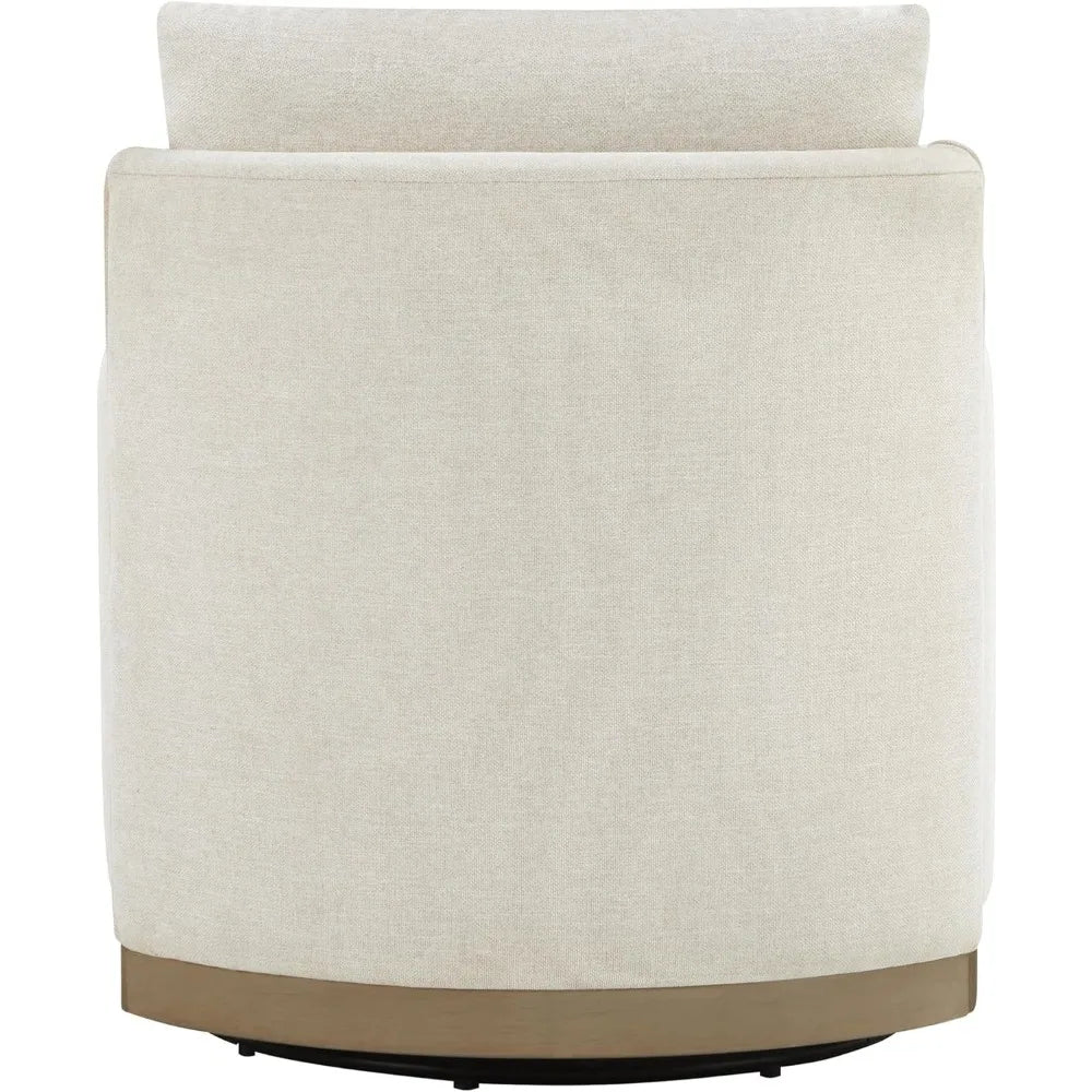 Swivel Accent Chair, Living Room Arm Chair, Mid Century Modern Reading Chair, Barrel Chair, Fabric in Linen