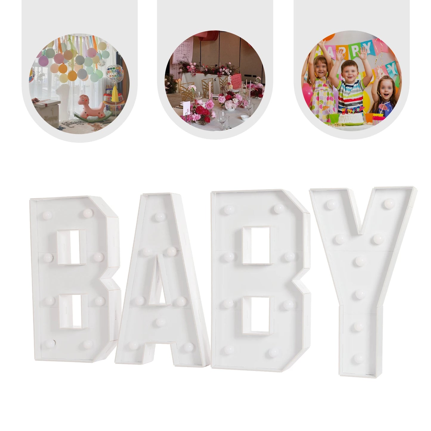 Light Up Letters Led Lights White For Baby Birthdays