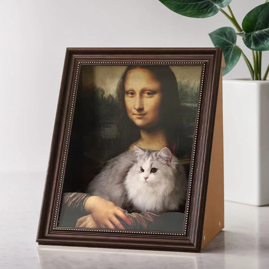 Mona Lisa Cat Nest Oil Painting Cat Bed Multi-Function Art Frame Cat House Decorative Sleeping Bed Pet Supplies