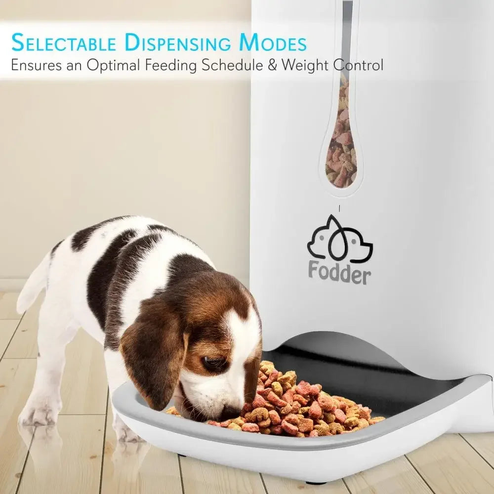 Smart Automatic Pet Feeder Programmable Digital Dispenser with Voice Message Playback Adjustable Food Amount and Frequency LCD Display