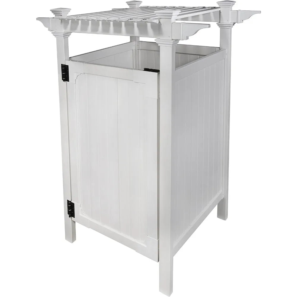 Zippity Hampton Outdoor Shower Enclosure Kit with Door 89 Inch H x 62 Inch W x 47 Inch L White Vinyl