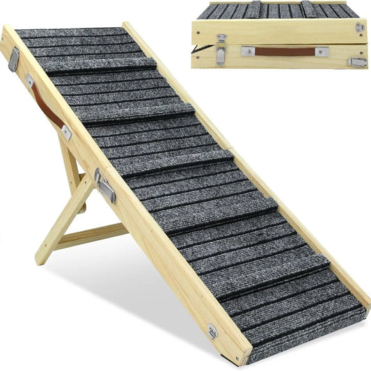 Folding Dog Ramp Four To Five Heights With Non Slip Carpet