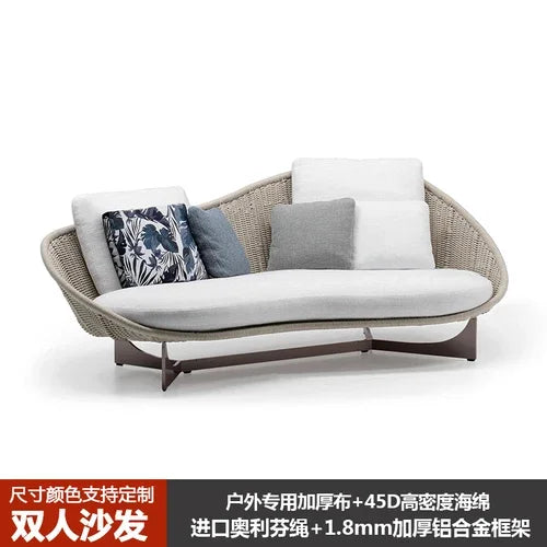 Small Apartment Nordic Patio Garden Sofa Simple Courtyard Balcony Leisure Chair Outdoor Restaurant Hotel Villa Single Sofa