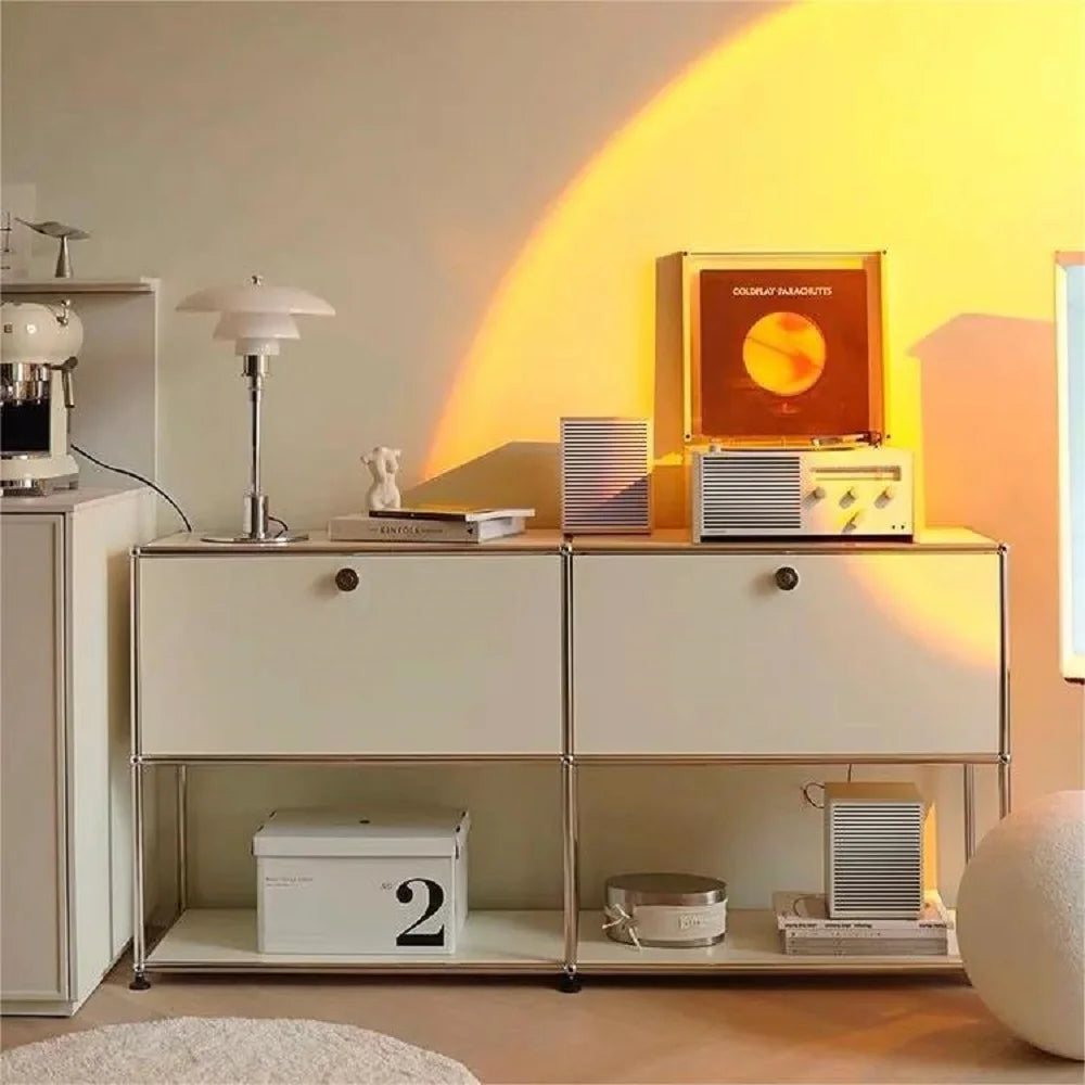 Sideboard Haller Cabinet Stainless Steel Metal Board Living Room Cabinet Storage Shelf Modular Furniture Storage Cabinet