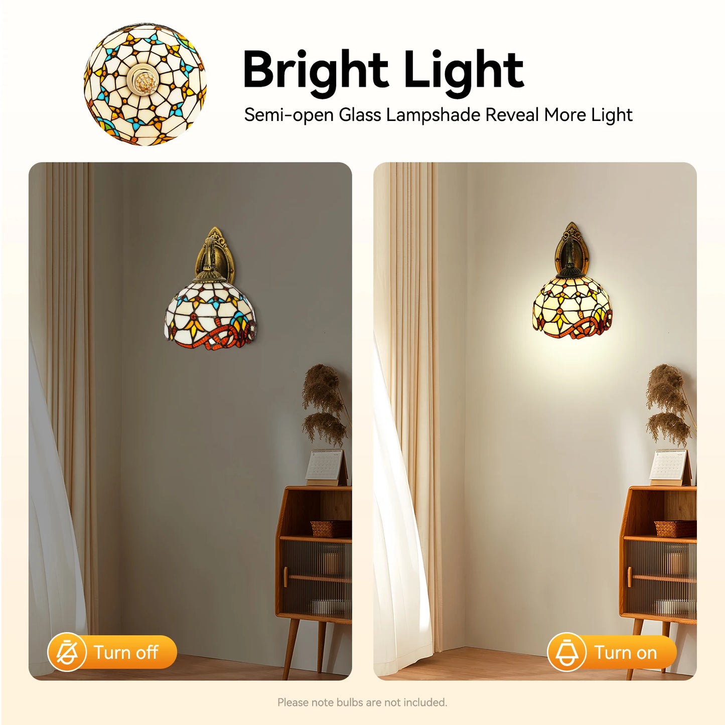 Baroque Victorian Style Glass Wall Lamp Dimmable Design E27 Base Indoor Home Decor Lighting Fixture