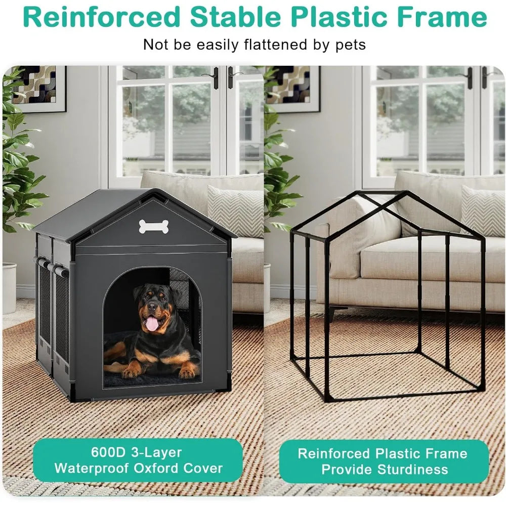 2XL Indoor Dog House Kennel Bed With Cushion Winter Warm