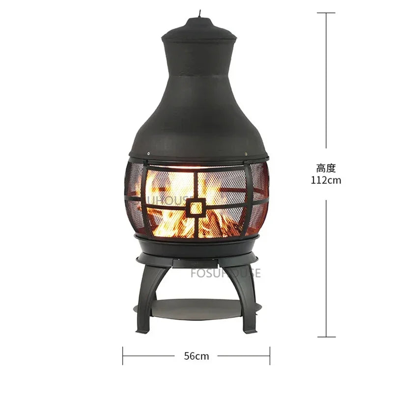 Nordic Iron Outdoor Fireplaces Winter Stove Charcoal Brazier Creative Household Garden Heater