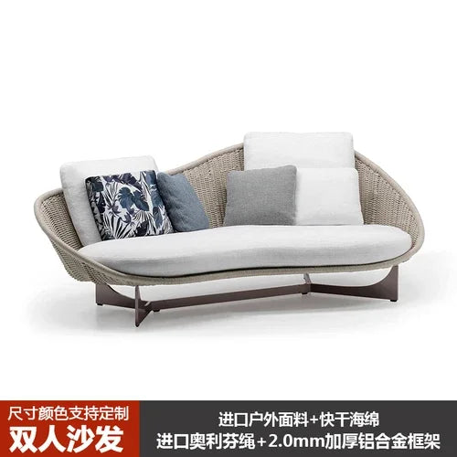 Small Apartment Nordic Patio Garden Sofa Simple Courtyard Balcony Leisure Chair Outdoor Restaurant Hotel Villa Single Sofa