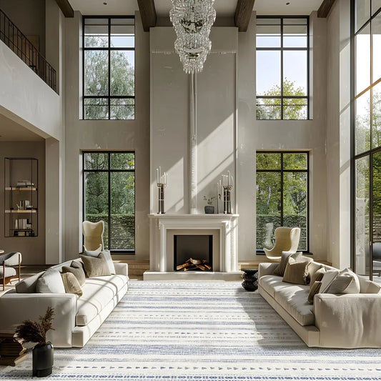 10x14 Large Area Rug Soft Ultra Thin Machine Washable Farmhouse Area Rugs for Living Room Non Slip Neutral Modern Geometric