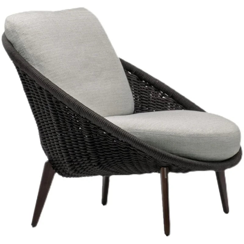 Small Apartment Nordic Patio Garden Sofa Simple Courtyard Balcony Leisure Chair Outdoor Restaurant Hotel Villa Single Sofa