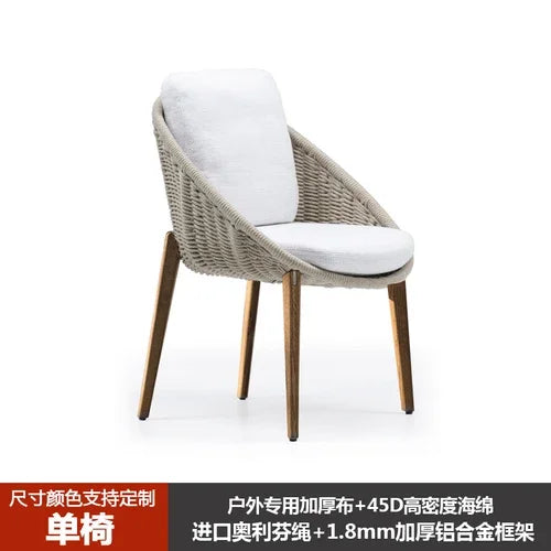 Small Apartment Nordic Patio Garden Sofa Simple Courtyard Balcony Leisure Chair Outdoor Restaurant Hotel Villa Single Sofa