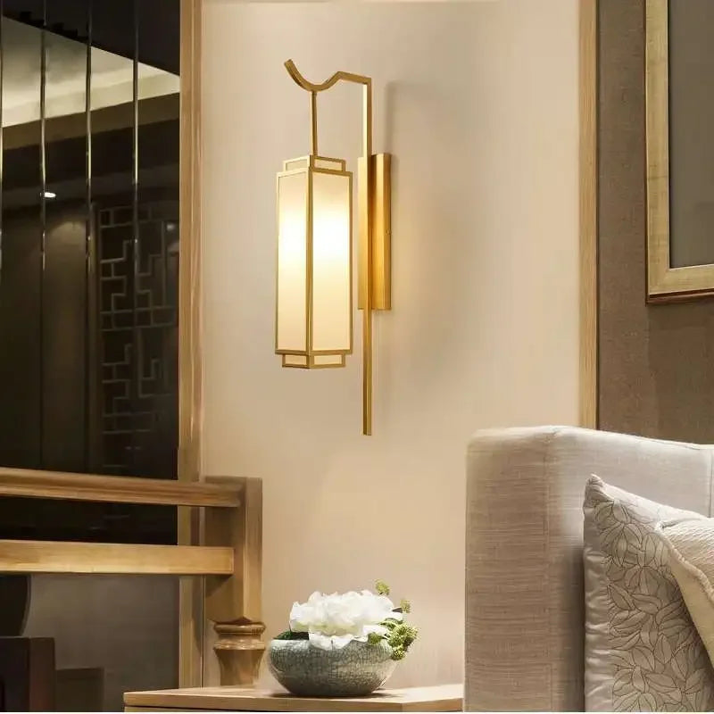 New Chinese Bedside Lamp Simple Antique Wall Lamp Retro Corridor Light for Bedroom and Living Room