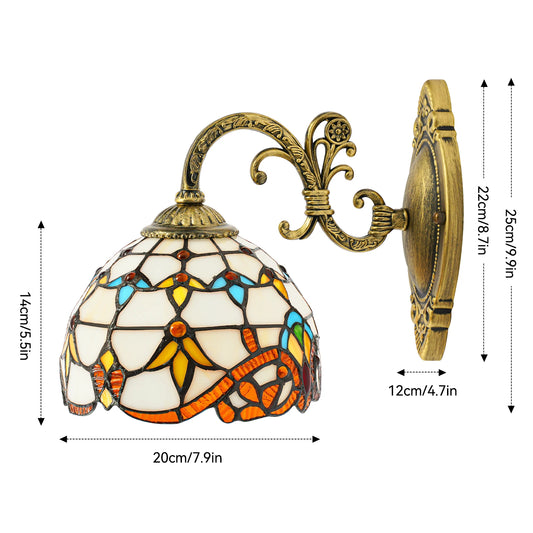 Baroque Victorian Style Glass Wall Lamp Dimmable Design E27 Base Indoor Home Decor Lighting Fixture