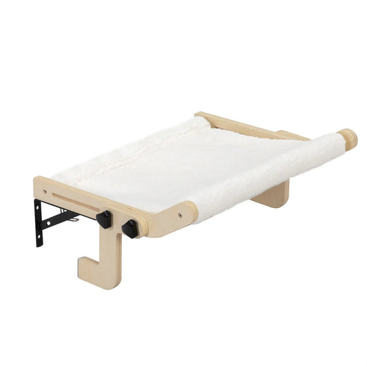 Cat Window Perch for Indoor Cats Plush Hammock Bed Shelf No Drilling Wood