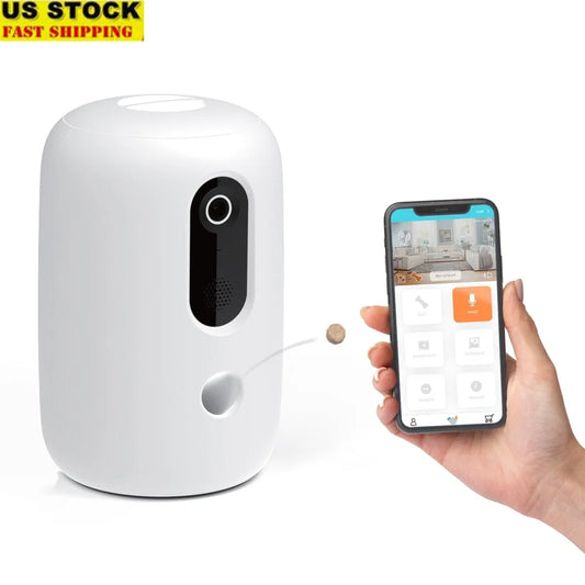 App Enabled Automatic Pet Treat Dispenser With HD Camera Two Way Audio Motion Sensor Interactive Feeder For Cats And Dogs