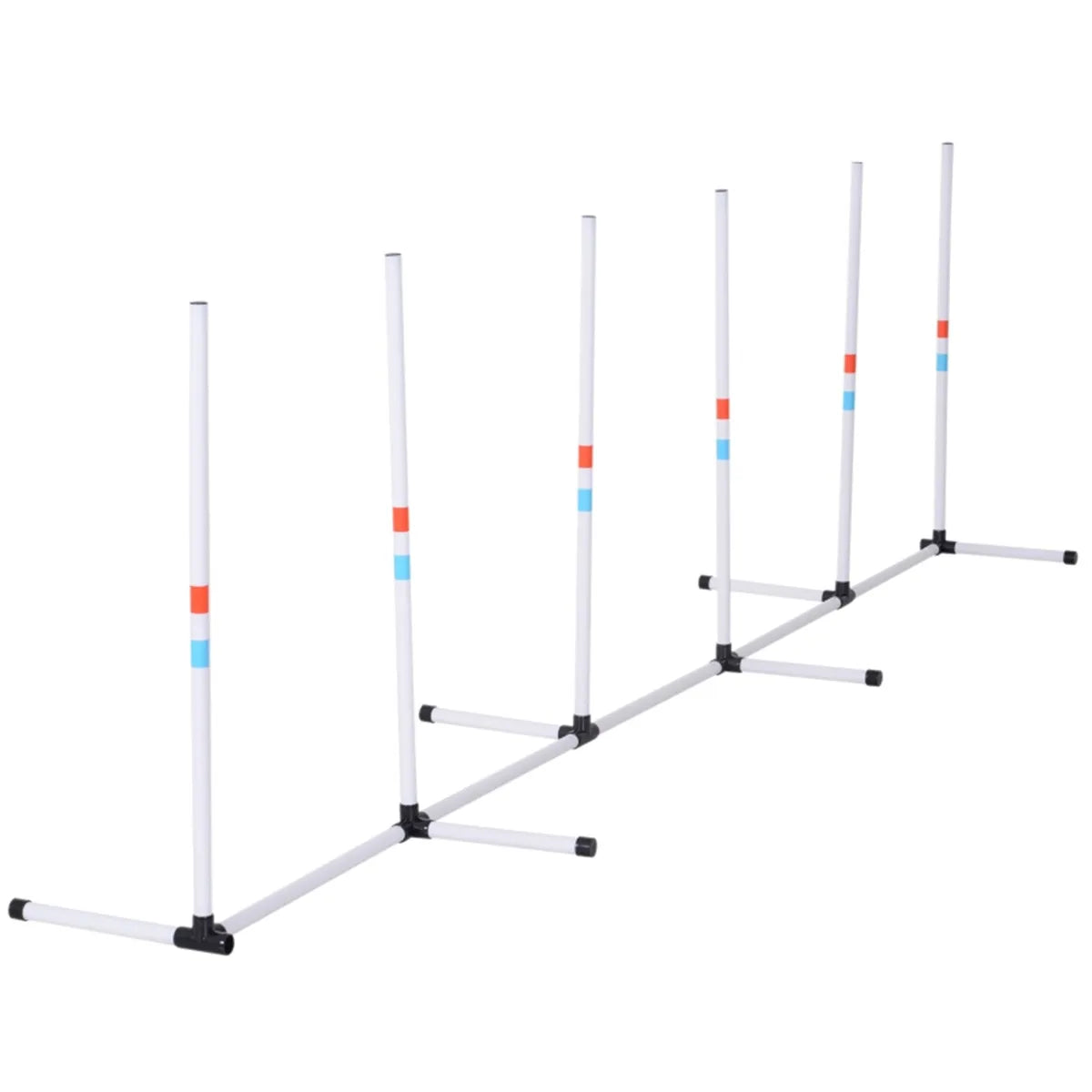 Dog Outdoor Exercise Training Set with 6 Poles and Storage Bag for Agility Training