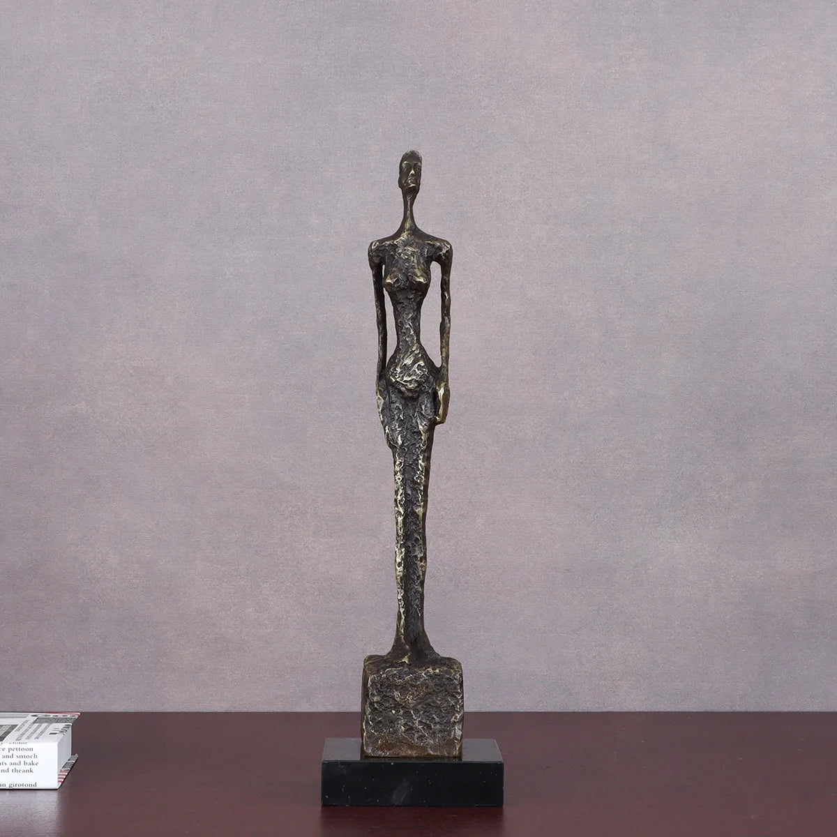 Bronze Standing Woman Skeleton Statue Giacometti Famous Sculpture Art Handmade Replica for Home Decoration Collection 42cm